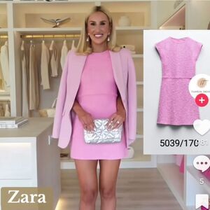 Zara Pink Tweed Mini Dress